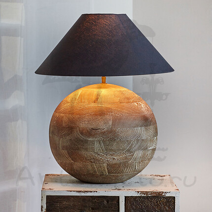 Настольная лампа основание деревянный шар