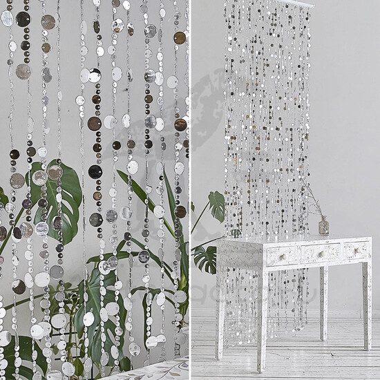 Декоративная штора, silver