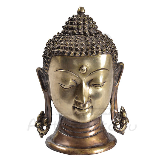Голова Будды, латунь, высота 27 см