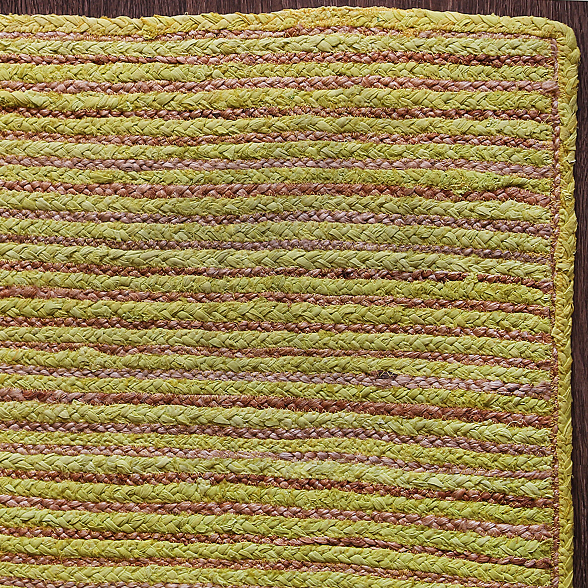 Прямоугольный ковер из джута и хлопка, желто-зеленый, 60х90 см