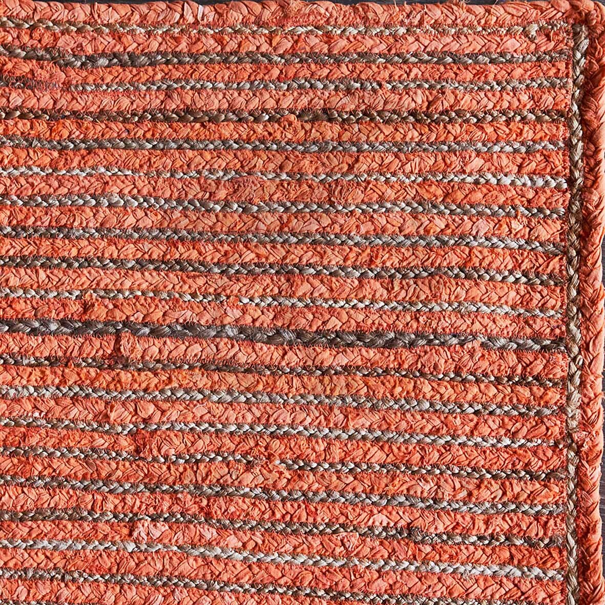 Прямоугольный ковер из джута и хлопка, оранжевый, 60х90 см