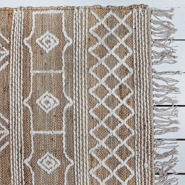 Тканая ковровая дорожка из джута, хлопка и шерсти, 70x160