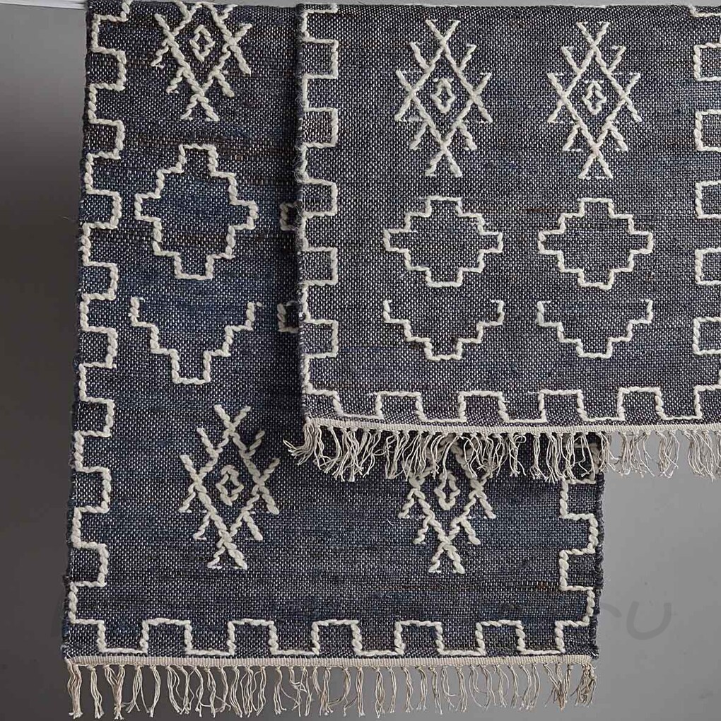 Тканая ковровая дорожка из джута, шерсти и хлопка, 70x160