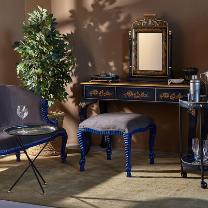 Складной столик Шинуазри, dark blue Расписной столик райские птицы