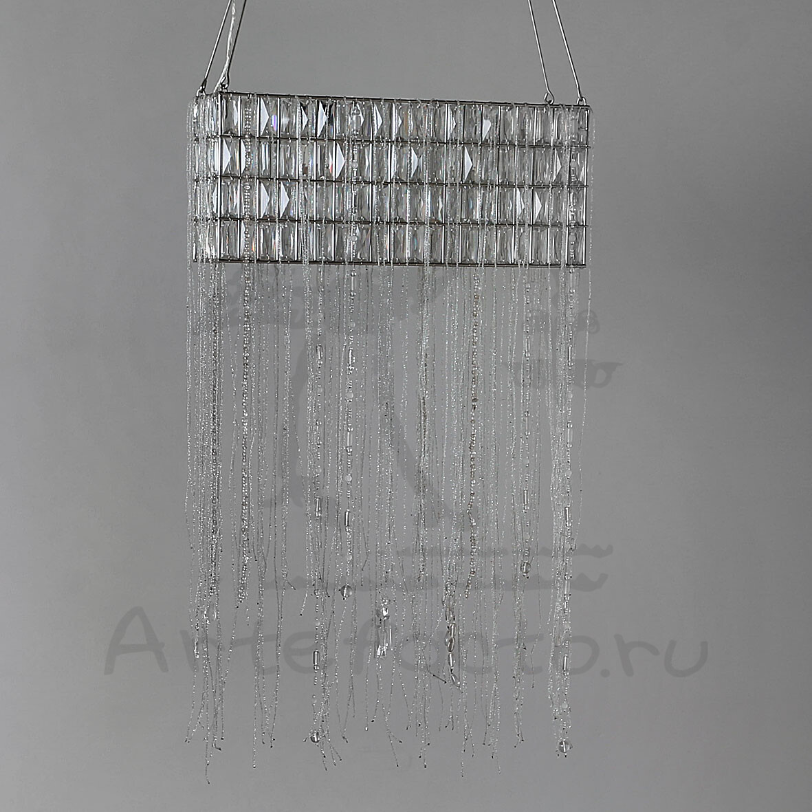 Подвесной потолочный светильник из стекла и бисера