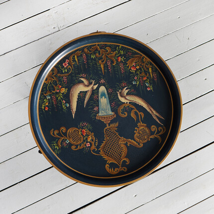 Складной столик Шинуазри, dark blue Расписной столик райские птицы