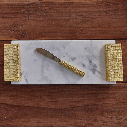 Сервировочный поднос и нож для сыра Golden Brick