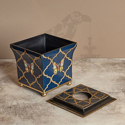 Салфетница Шинуазри, dark blue Синяя салфетница на ножках