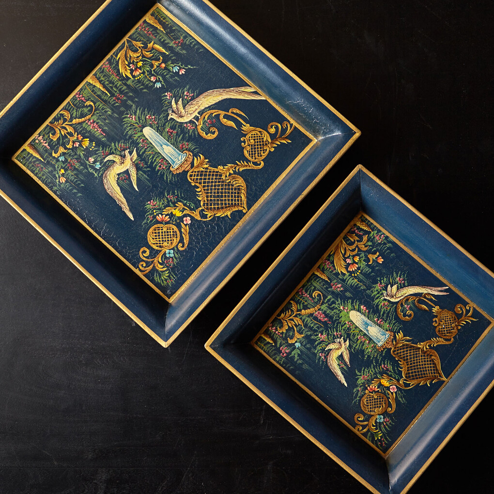 Комплект подносов Шинуазри dark blue, 2 шт Комплект подносов Шинуазри dark blue, 2 шт
