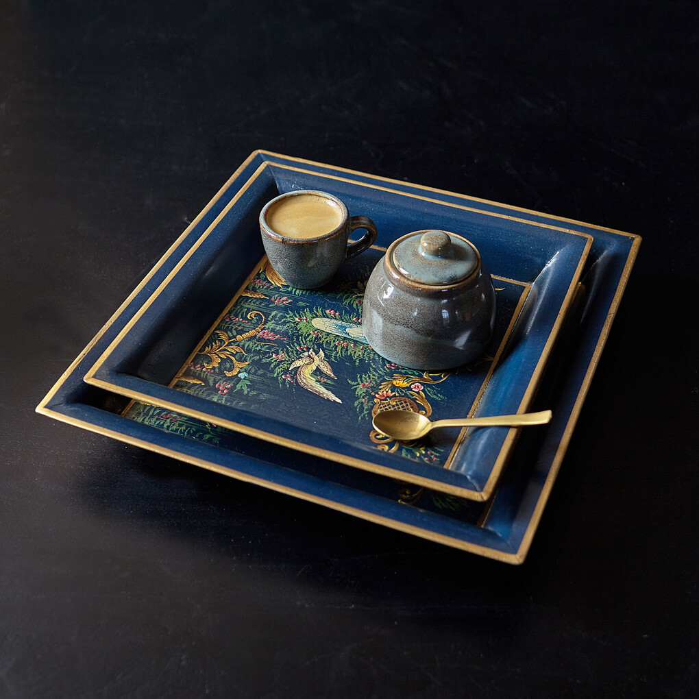 Комплект подносов Шинуазри dark blue, 2 шт Комплект подносов Шинуазри dark blue, 2 шт