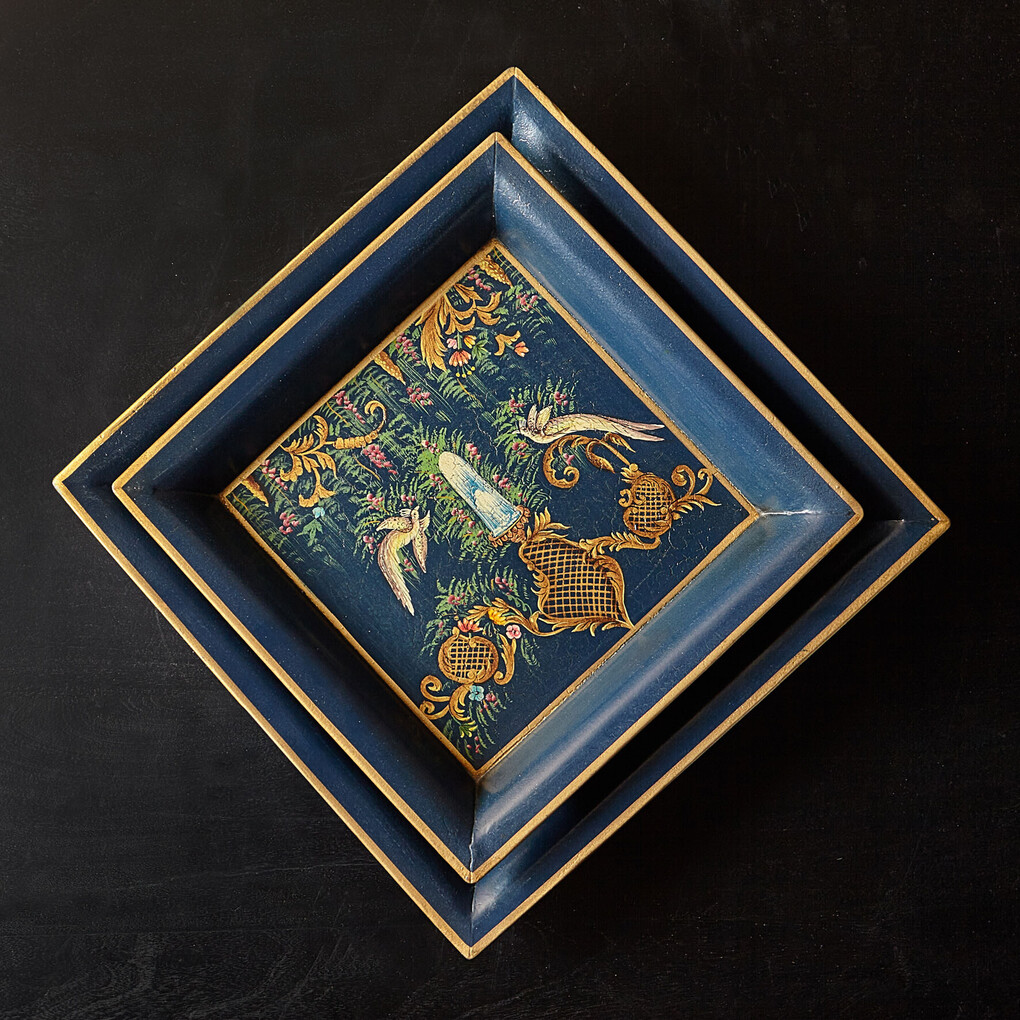 Комплект подносов Шинуазри dark blue, 2 шт Комплект подносов Шинуазри dark blue, 2 шт