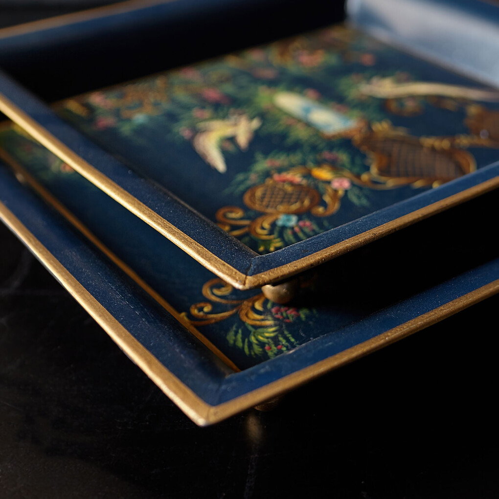Комплект подносов Шинуазри dark blue, 2 шт Комплект подносов Шинуазри dark blue, 2 шт