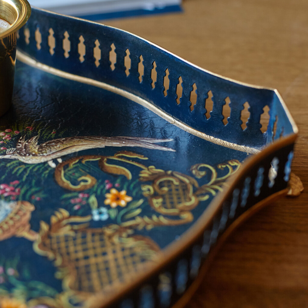 Поднос Шинуазри,dark blue Поднос Шинуазри,dark blue