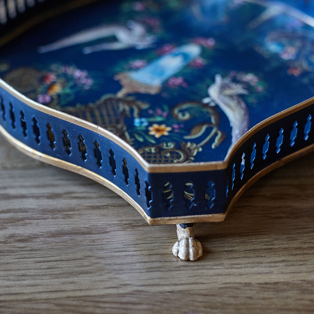 Поднос Шинуазри,dark blue Поднос Шинуазри,dark blue