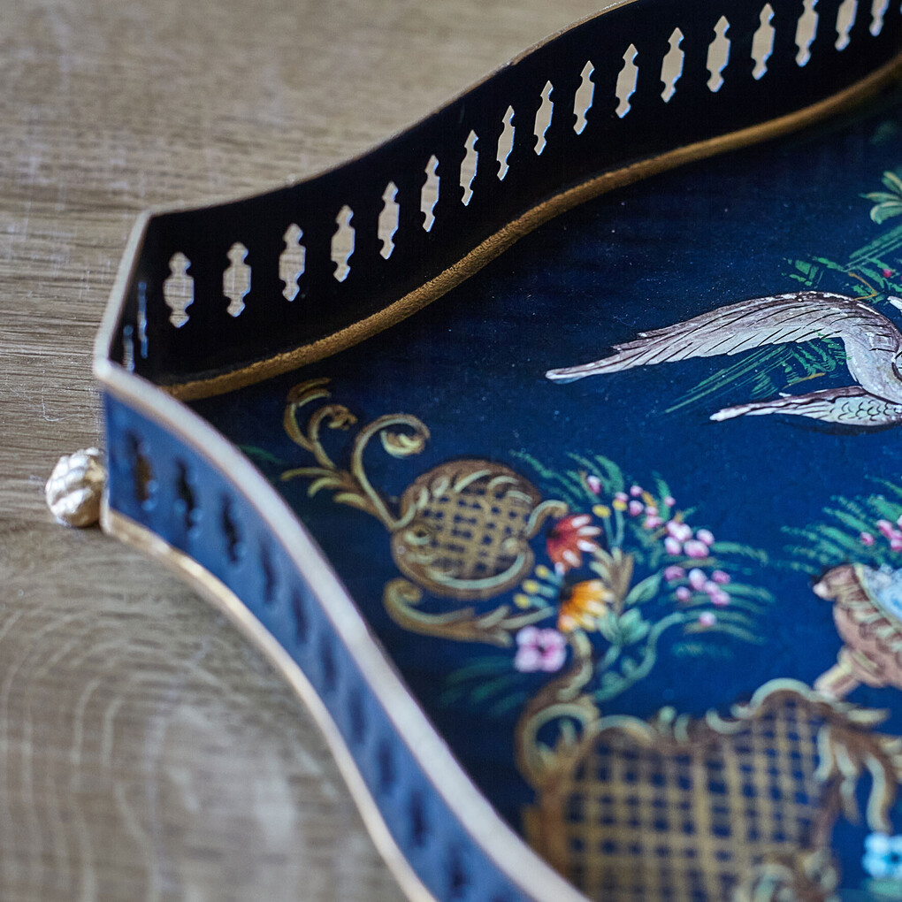 Поднос Шинуазри,dark blue Поднос Шинуазри,dark blue
