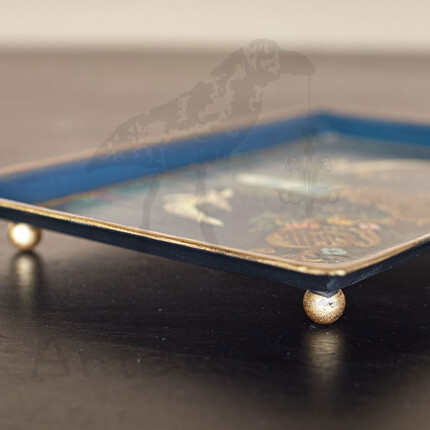 Поднос Шинуазри, dark blue Сервировочный поднос из металла