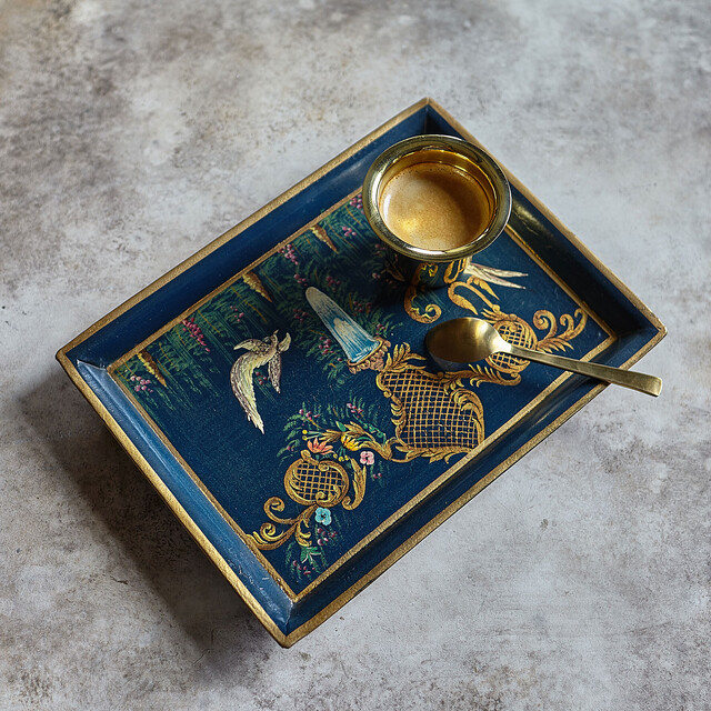 Поднос Шинуазри, dark blue