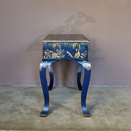 Консольный стол Шинуазри, dark blue Синий консольный стол с росписью