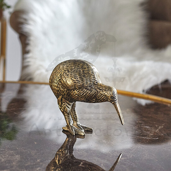 Металлическая статуэтка ручной работы птичка киви 
