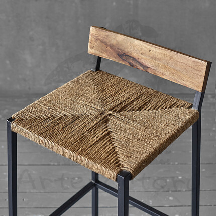 Барный стул с плетением в стиле лофт
