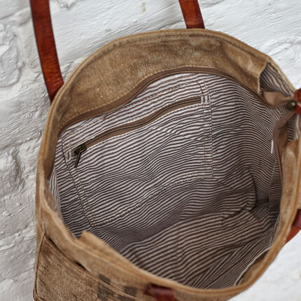 Большая сумка ручной работы из канваса 