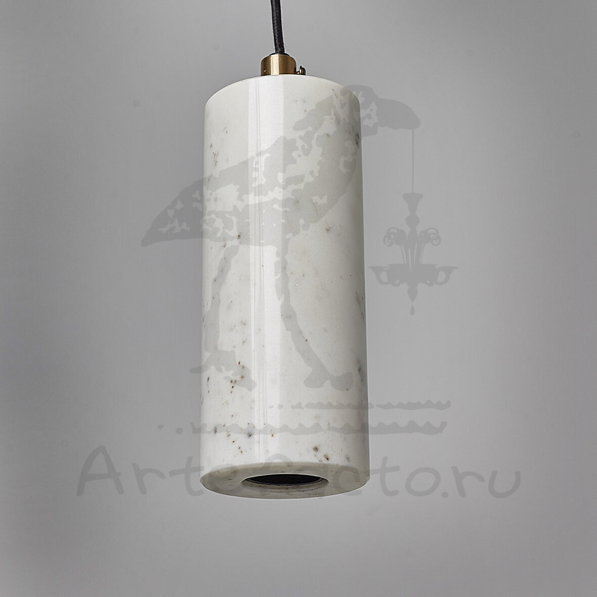Подвесной светильник из белого мрамора в форме цилиндра